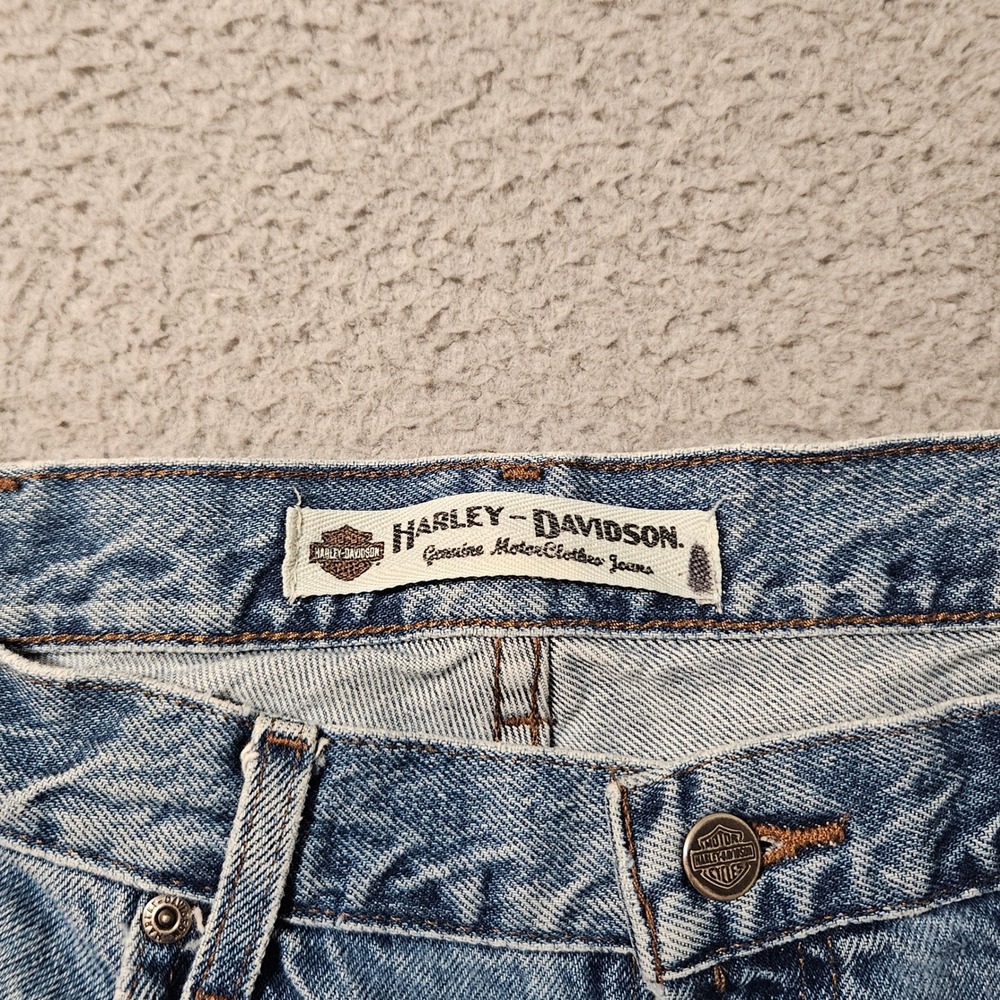 Harley Davidson Jeans Mens 38 Blue Denim‎ Straight Leg Motorcycle 38x30 - Picture 3 of 8